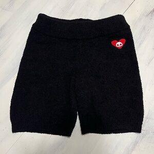 Hot Topic Skelanimals Black Fuzzy Lounge Shorts